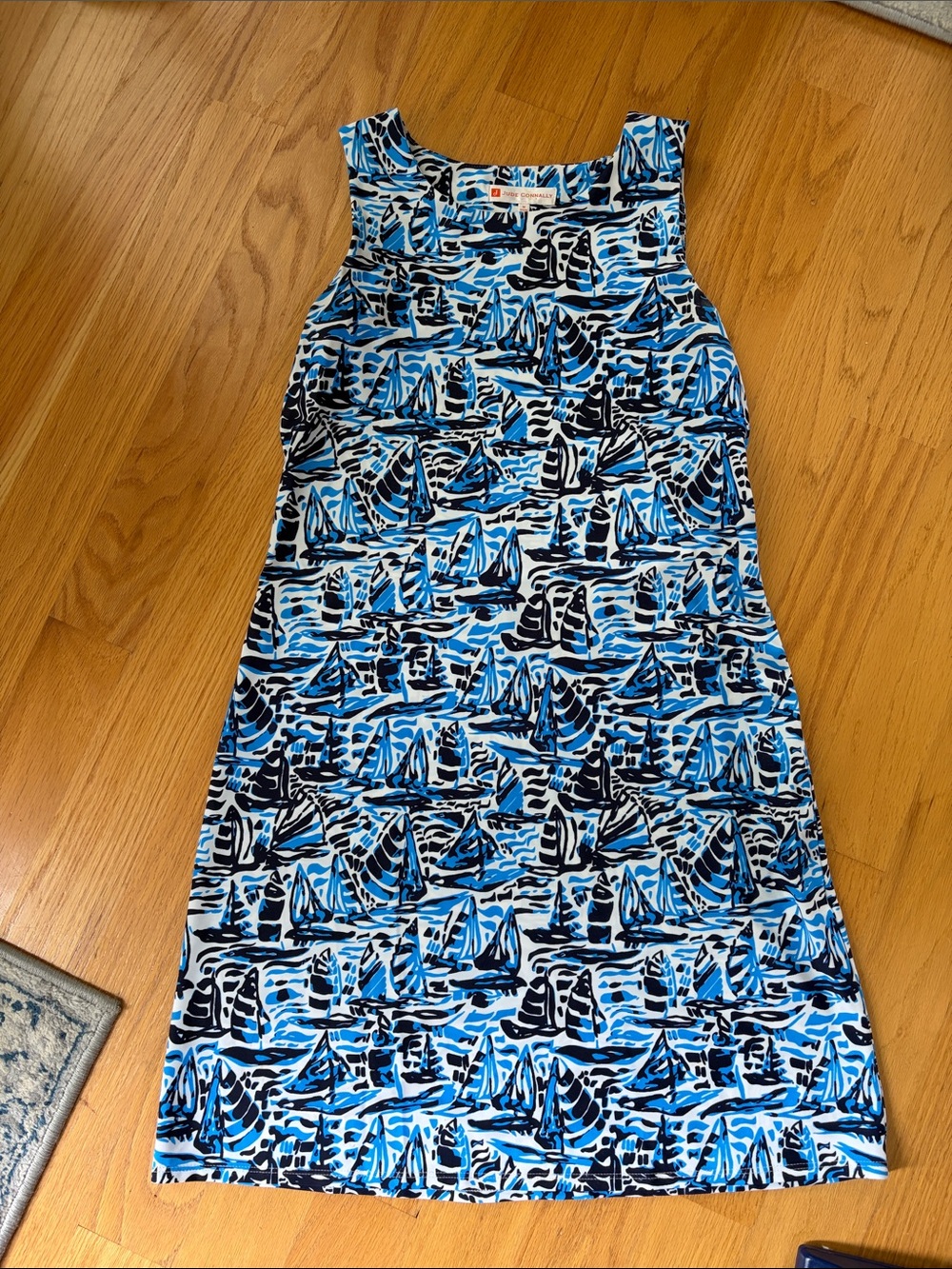 Jude Connally Beth Dress A-Line sheath size medium blue/white sailboats